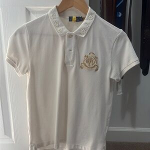Embroidered White Polo Shirt for Kids